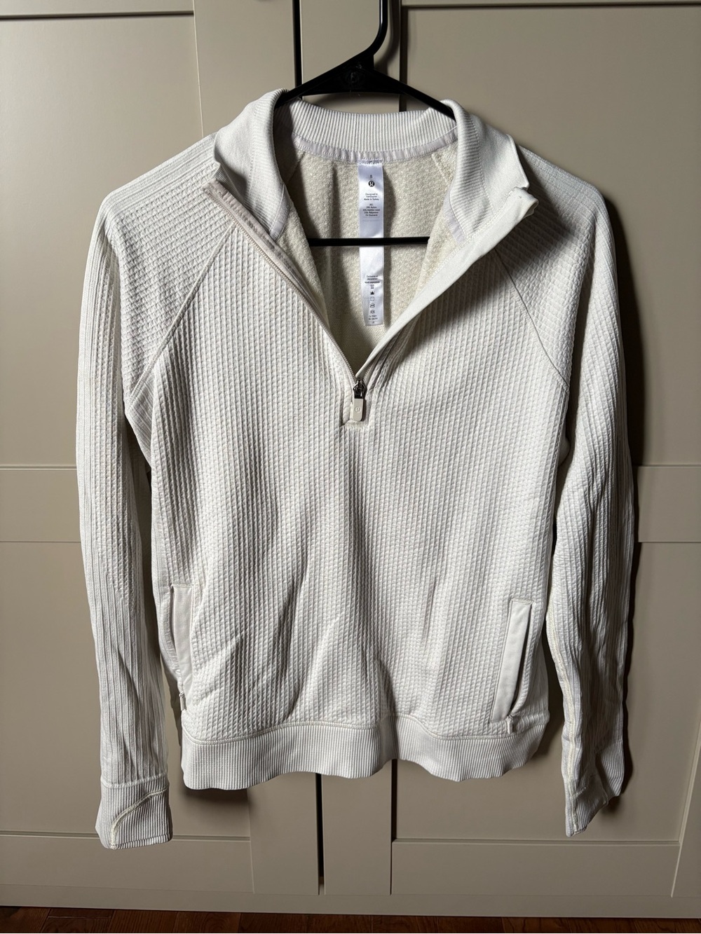 lululemon athletica Cream Waffle Quarter-Zip Pullover